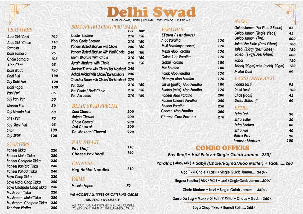 Restaurant Menu Page 1